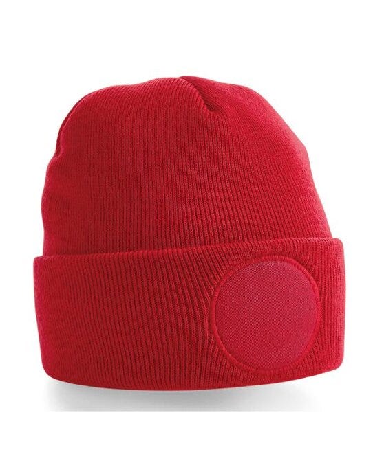 Beechfield B446 Circular Patch Beanie - Classic Red