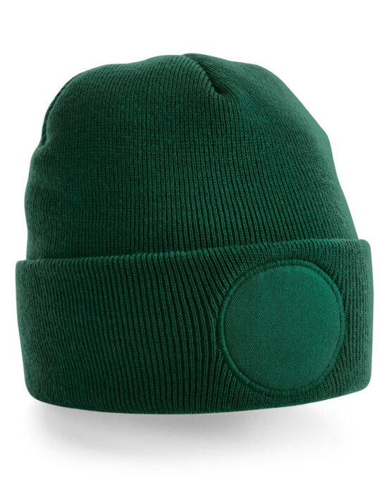 Beechfield B446 Circular Patch Beanie - Bottle Green