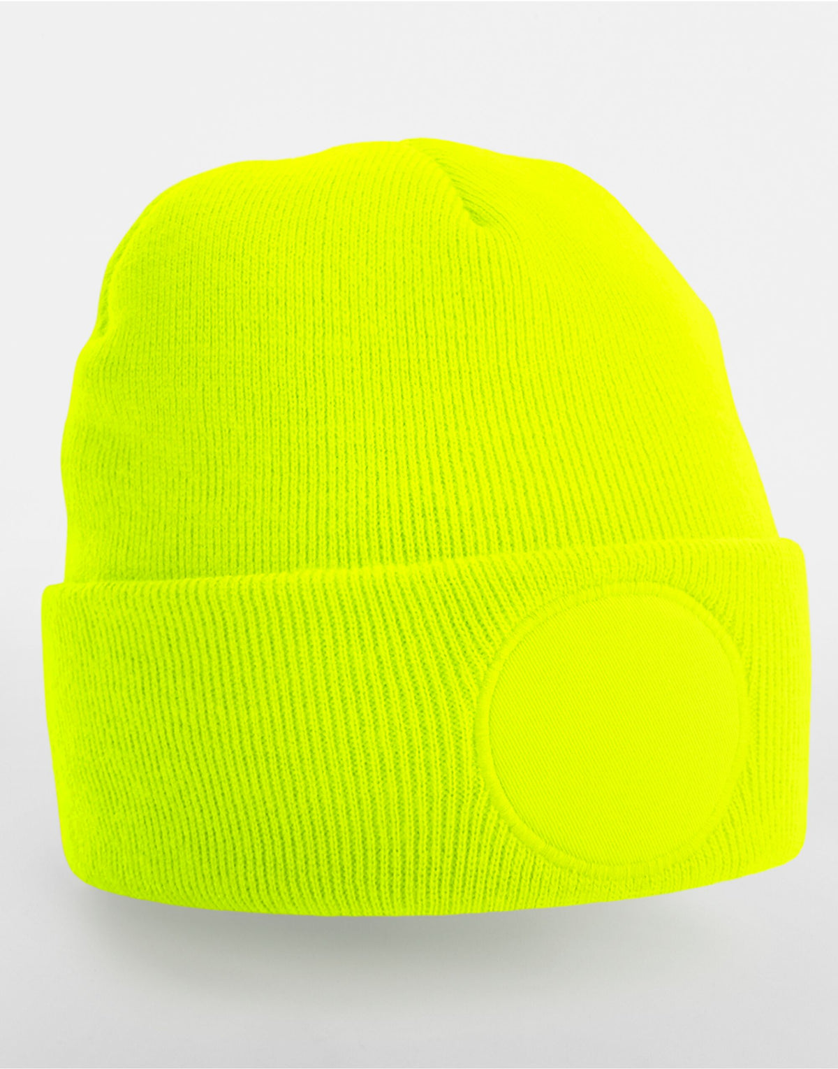 Beechfield B446 Circular Patch Beanie - Fluoresent Yellow