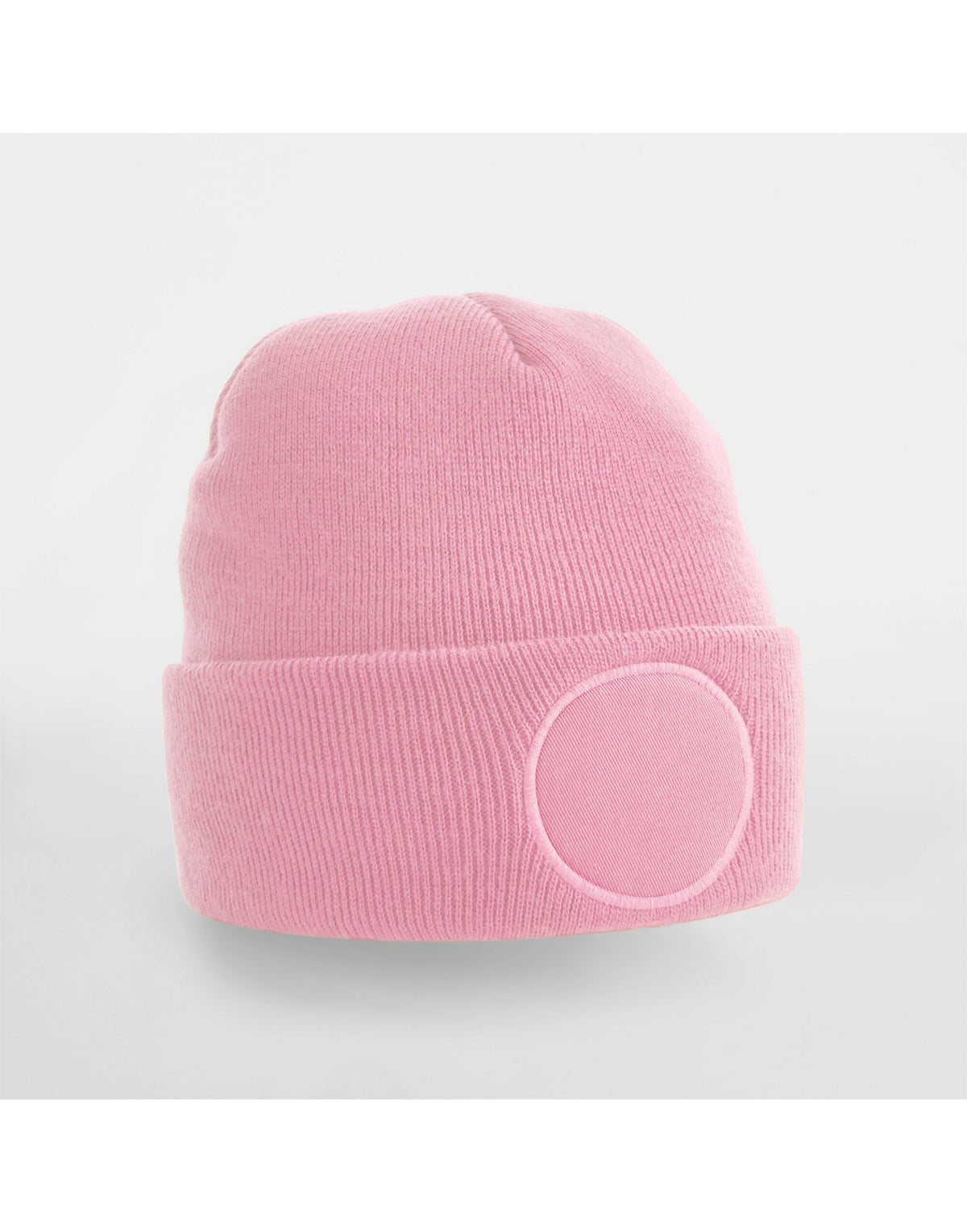 Beechfield B446 Circular Patch Beanie - Dusky Pink