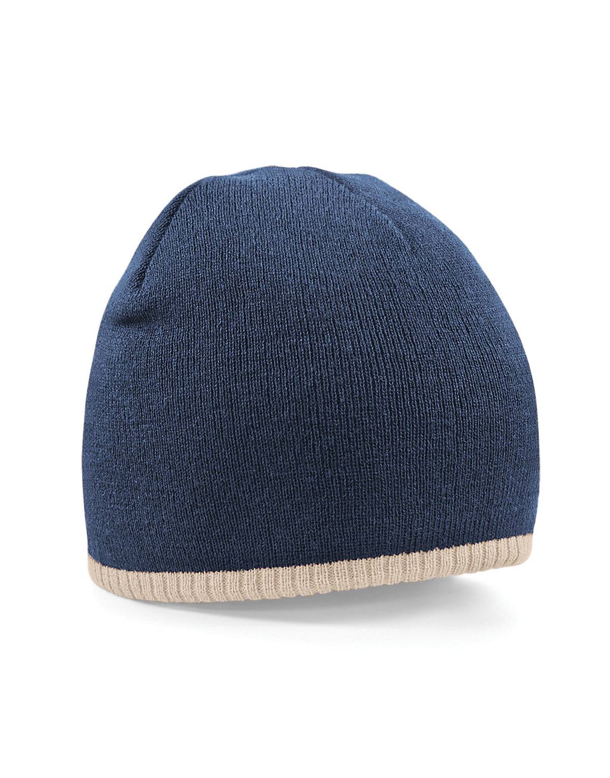 Beechfield B44C Two-Tone Pull On Beanie - French Navy/Stone
