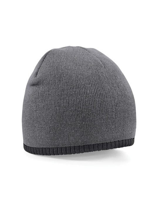 Beechfield B44C Two-Tone Pull On Beanie - Graphite Grey/Black
