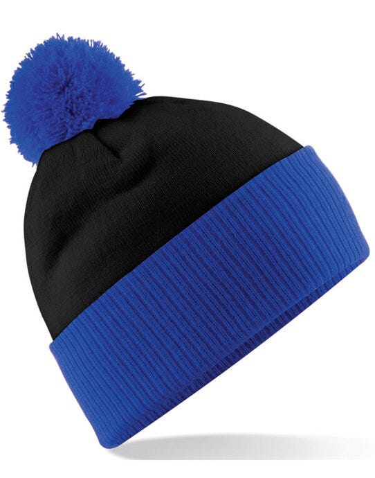 Beechfield B451 Snowstar® Two-Tone Beanie - Black/bright Royal