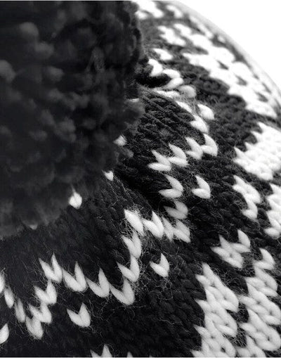 Beechfield B456 Fair Isle Snowstar® Beanie - Black/White