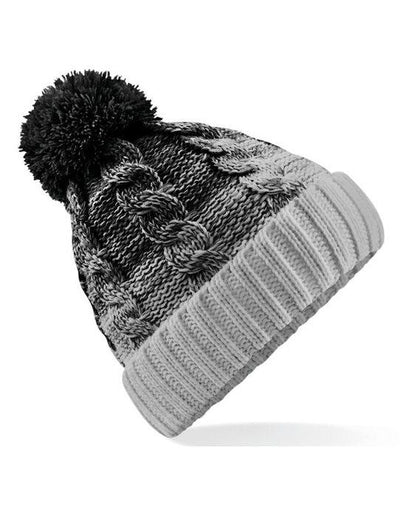 Beechfield B459 Ombré Beanie - Black/Light Grey