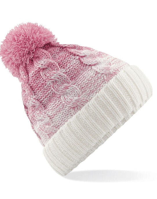 Beechfield B459 Ombré Beanie - Dusky Pink/off White