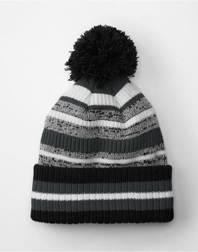 Beechfield B474R Multi-Sport Fan Beanie - Black/Graphite/White