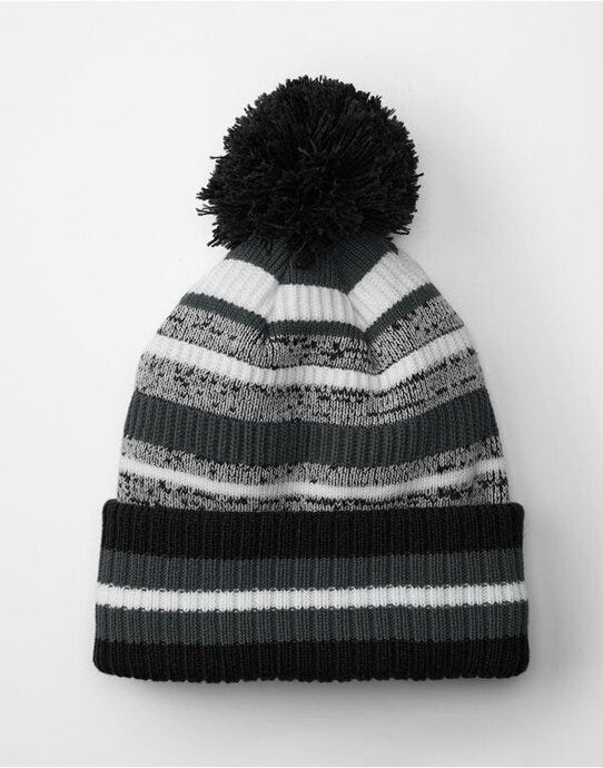 Beechfield B474R Multi-Sport Fan Beanie - Black/Graphite/White