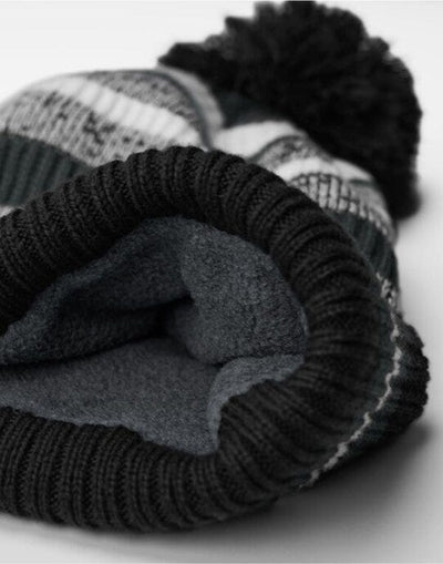 Beechfield B474R Multi-Sport Fan Beanie - Black/Graphite/White