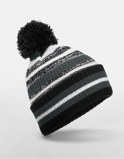 Beechfield B474R Multi-Sport Fan Beanie - Black/Graphite/White