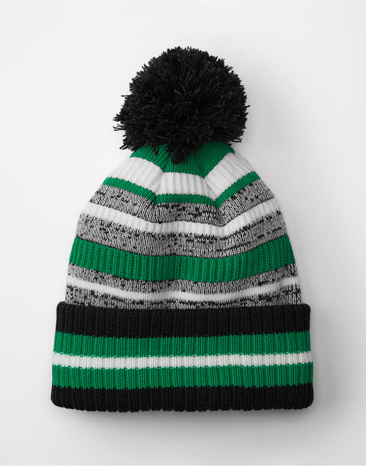Beechfield B474R Multi-Sport Fan Beanie - Black/Kelly Green/White