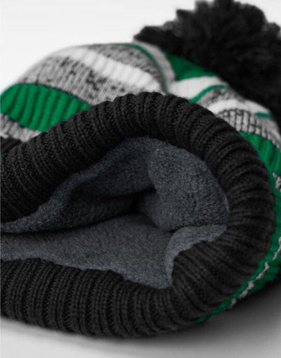 Beechfield B474R Multi-Sport Fan Beanie - Black/Kelly Green/White