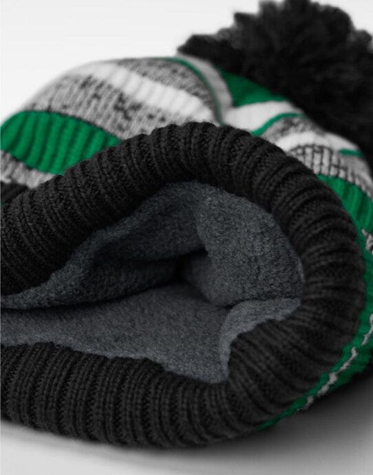 Beechfield B474R Multi-Sport Fan Beanie - Black/Kelly Green/White
