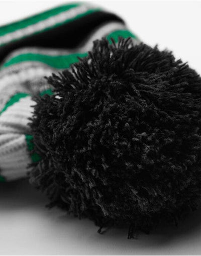 Beechfield B474R Multi-Sport Fan Beanie - Black/Kelly Green/White