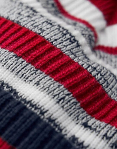Beechfield B474R Multi-Sport Fan Beanie - French Navy/Classic Red/White