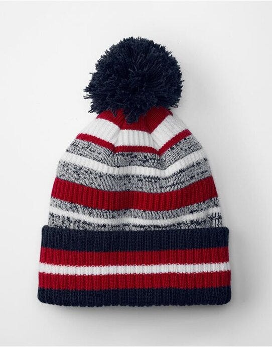 Beechfield B474R Multi-Sport Fan Beanie - French Navy/Classic Red/White