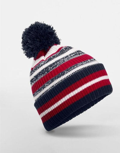 Beechfield B474R Multi-Sport Fan Beanie - French Navy/Classic Red/White