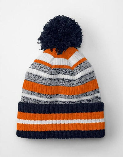 Beechfield B474R Multi-Sport Fan Beanie - French Navy/Orange/White