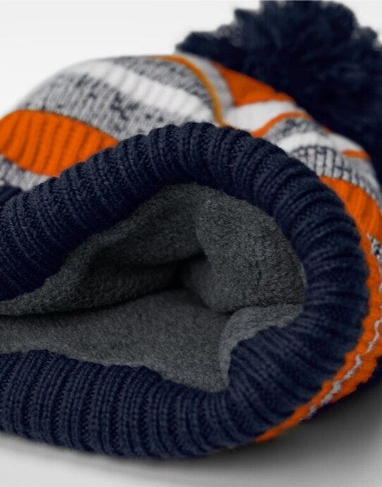 Beechfield B474R Multi-Sport Fan Beanie - French Navy/Orange/White