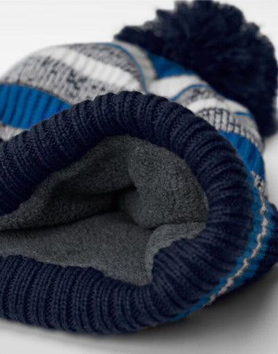 Beechfield B474R Multi-Sport Fan Beanie - French Navy/Sapphire Blue/White