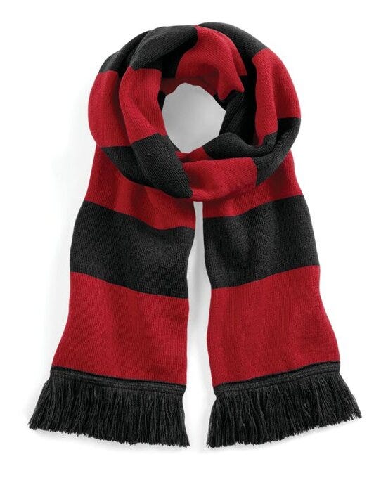 Beechfield B479 Stadium Scarf - Black/Classic Red