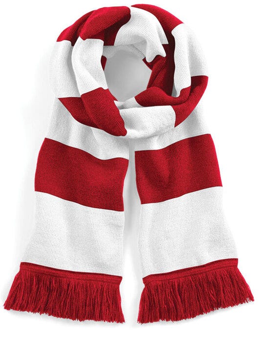 Beechfield B479 Stadium Scarf - Classic Red/White