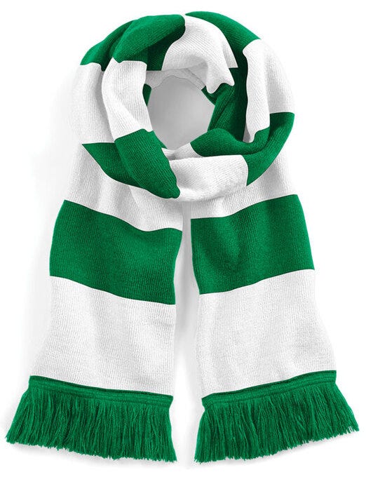 Beechfield B479 Stadium Scarf - Kelly Green/White