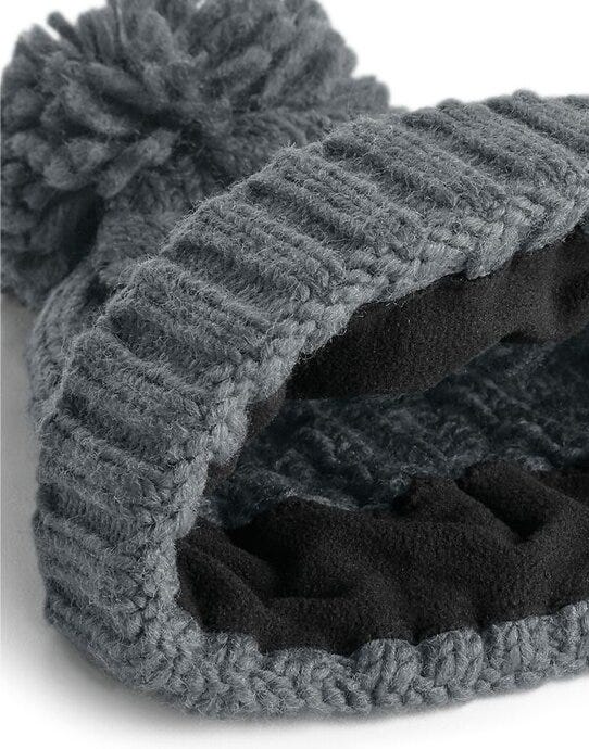 Beechfield B480 Cable Knit Melange Beanie - Light Grey