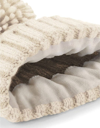 Beechfield B480 Cable Knit Melange Beanie - Oat