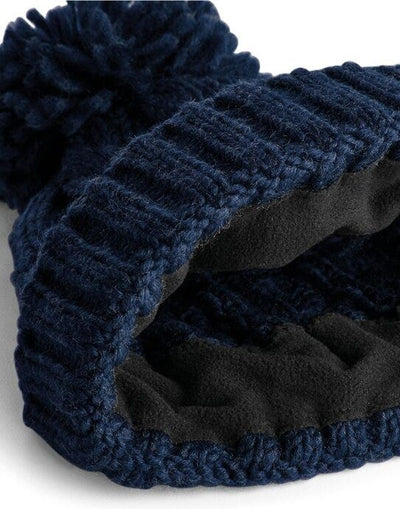 Beechfield B480 Cable Knit Melange Beanie - Navy