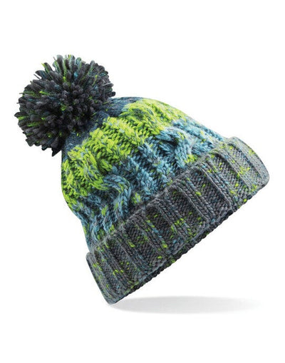 Beechfield B486 Corkscrew Pom Pom Beanie - Electric Grey