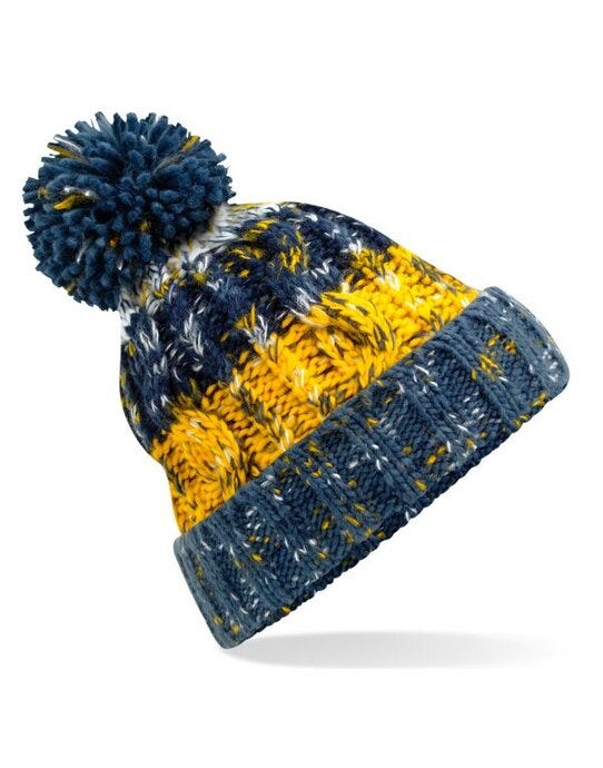 Beechfield B486 Corkscrew Pom Pom Beanie - Morning Frost