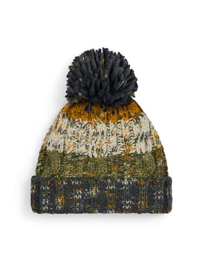 Beechfield B486 Corkscrew Pom Pom Beanie - Autumn Moss