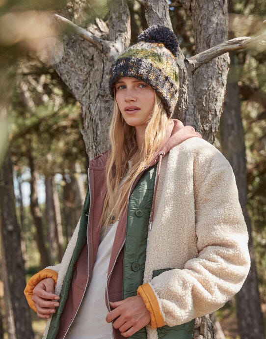 Beechfield B486 Corkscrew Pom Pom Beanie - Autumn Moss