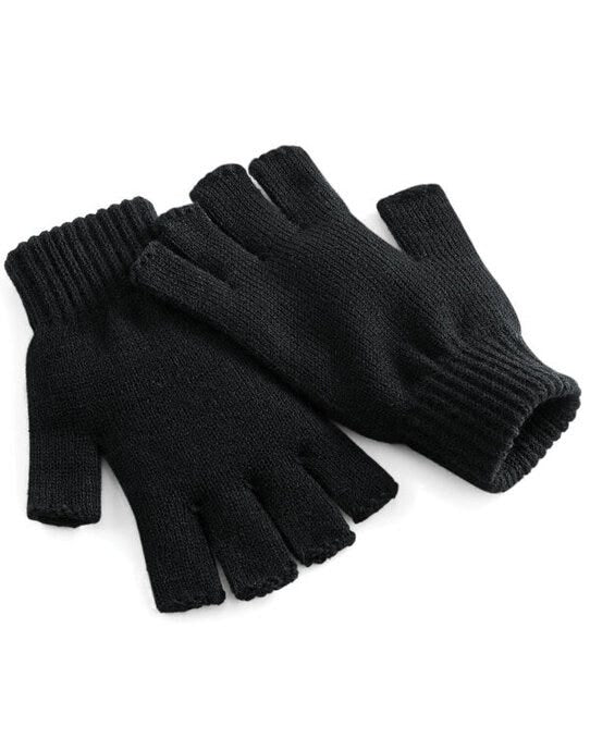 Beechfield B491 Fingerless Gloves - Black