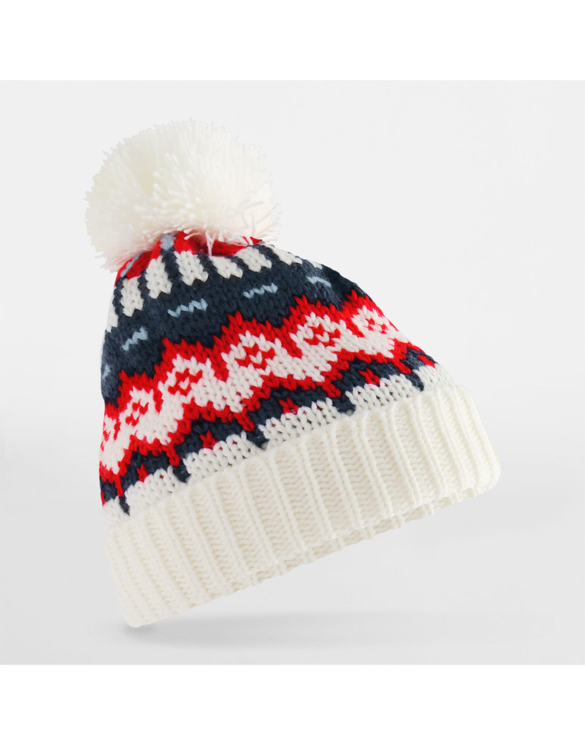 Beechfield B528 Retro Ski Beanie - White Out