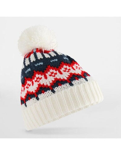 Beechfield B528 Retro Ski Beanie - White Out