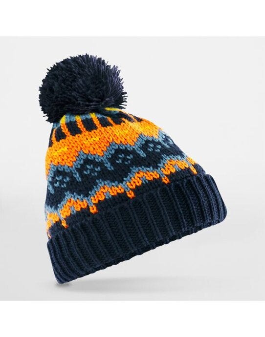 Beechfield B528 Retro Ski Beanie - Blazing Blue
