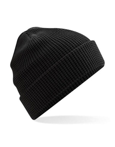 Beechfield B52N Organic Cotton Waffle Beanie - Black