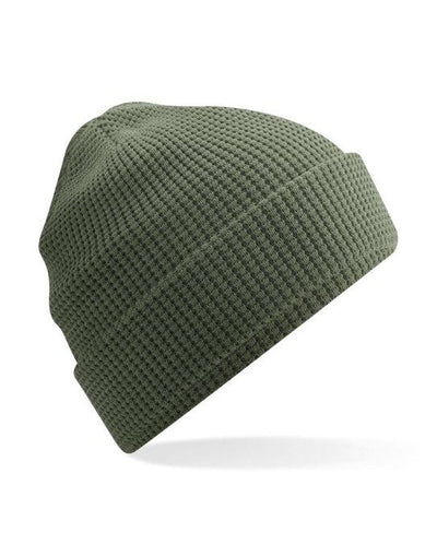 Beechfield B52N Organic Cotton Waffle Beanie - Olive Green