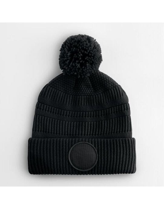 Beechfield B530R Fan Patch Beanie - Black