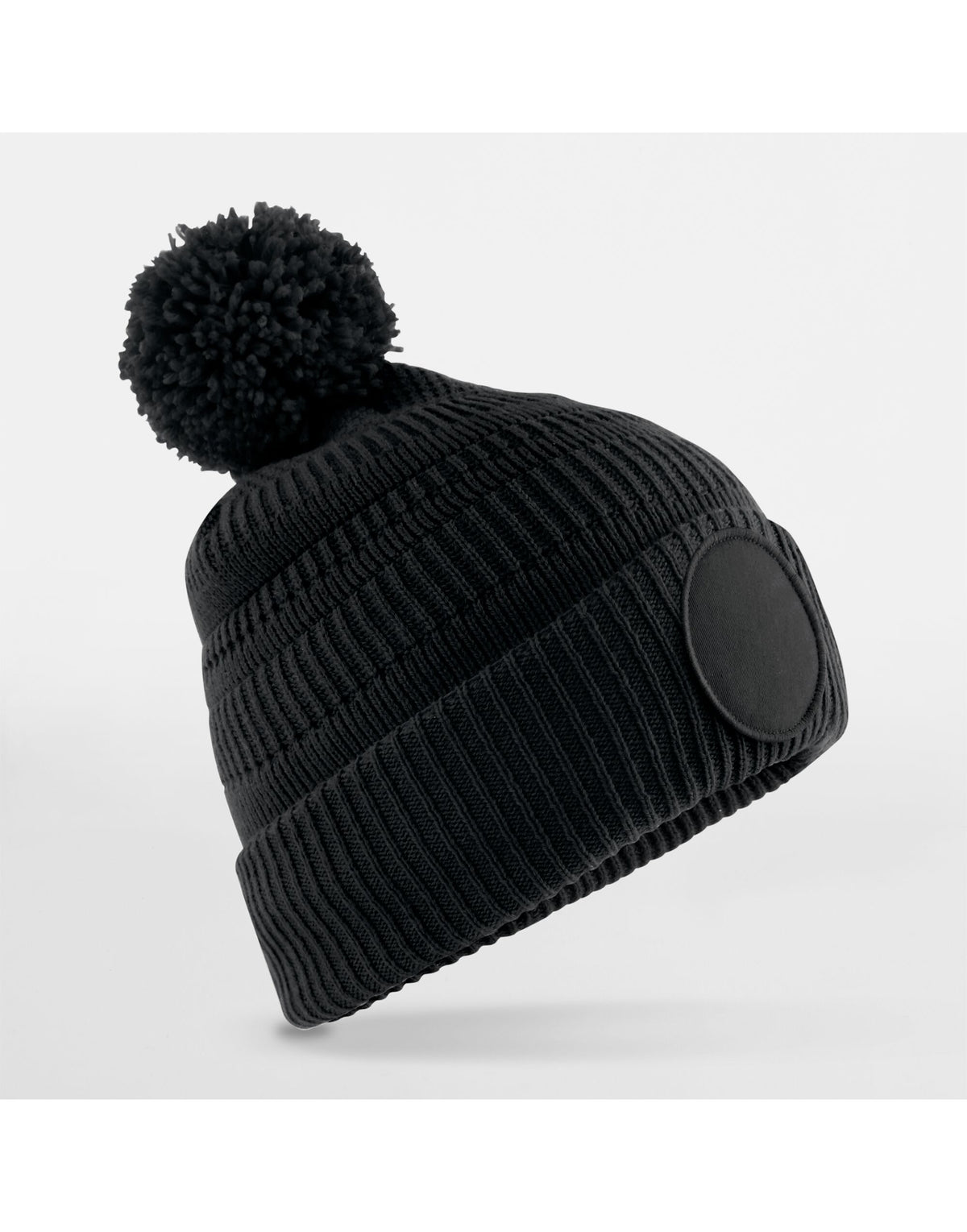 Beechfield B530R Fan Patch Beanie - Black
