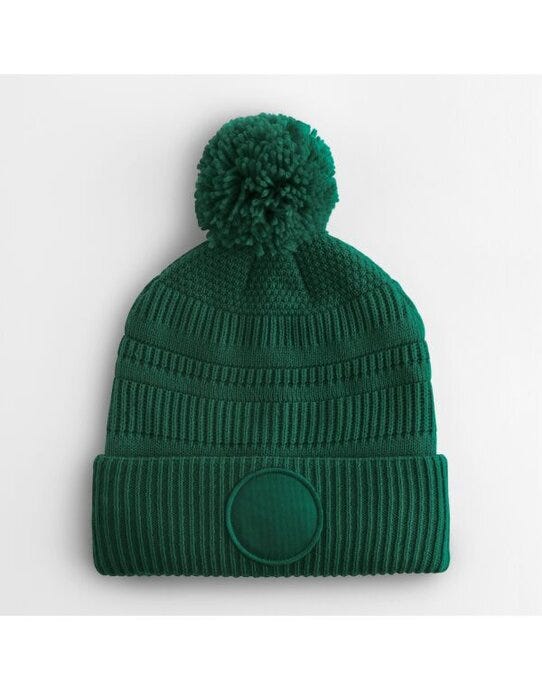 Beechfield B530R Fan Patch Beanie - Bottle Green