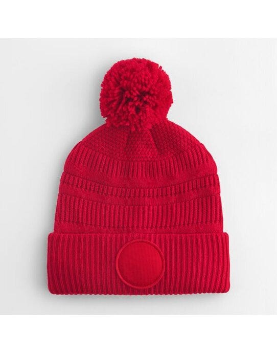 Beechfield B530R Fan Patch Beanie - Classic Red