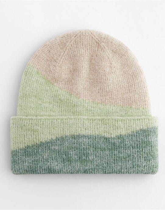 Beechfield B532 Soft Wave Beanie - Almond/Pistachio/Dusty Green