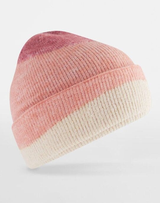 Beechfield B532 Soft Wave Beanie - Rose/Peach/Vanilla