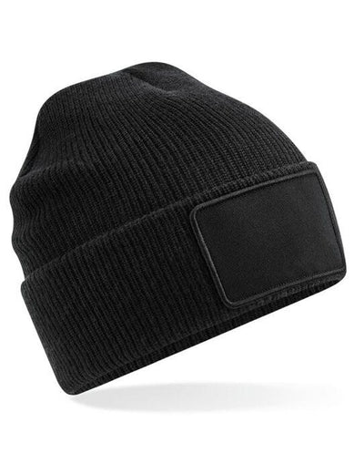 Beechfield B540 Removable Patch Beanie - Black