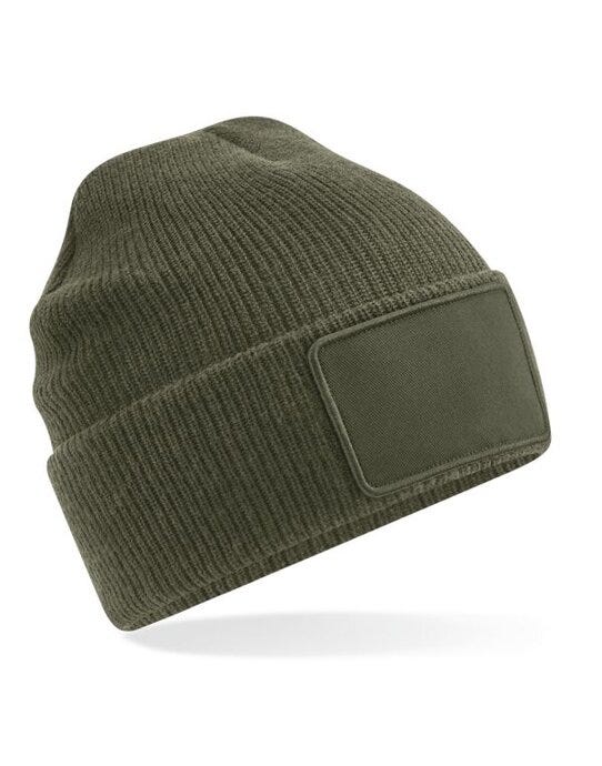 Beechfield B540 Removable Patch Beanie - Military Green