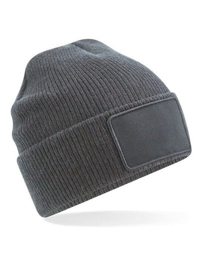 Beechfield B540 Removable Patch Beanie - Graphite Grey