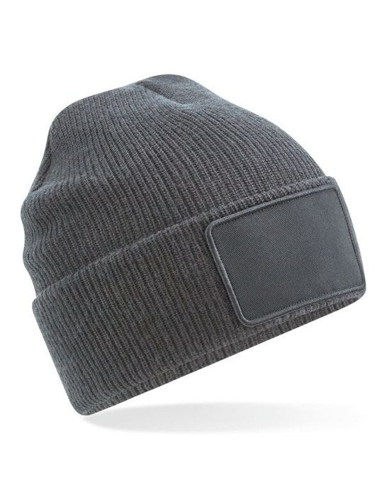 Beechfield B540 Removable Patch Beanie - Graphite Grey